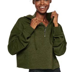 Junior's Plus Size SO Quarter-zip Cutoff Fleece Hoodie 2X *Brand New!